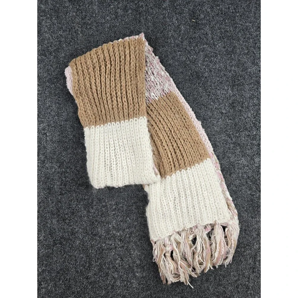 INC Women's Multicolor Knit Rectangle Scarf, 80” X 9” Stretch Fabric